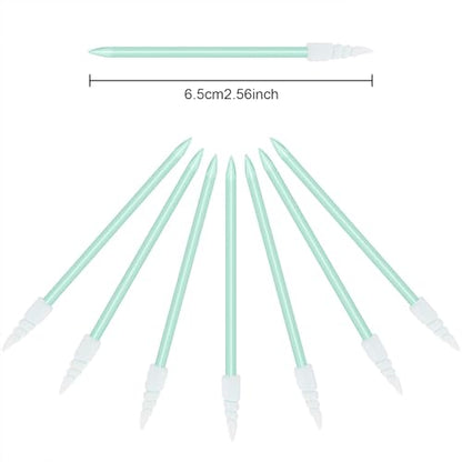Chinco 200 Pcs Cleaning Swabs 2.56 Inch Sponge Tip Swabs Sticks for Printer Heads, Scanners, Camera Lenses, Chip Hard Disk Industries, Optical Lenses and Optical Equipment Makeup(Green) - color: Green
