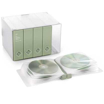 CD Case, 120 Capacity CD/DVD Case Holders Wallet Hard Plastic DVD Disc Cases Storage Binder for Car Home Office Travel (1, 120 Capacity Green) - color: 120 Capacity Green