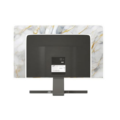 Golden and Gray Marble TV Covers 32 Inch Artistical Panel Case Television Screen Covers Sleeve Compatible with PC Desktop and LED LCD OLED TVs Anti-Static Dustproof Protective - color: gray and golden, size: 32 Inch