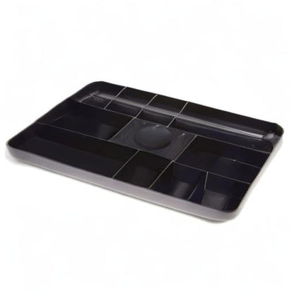 1InTheOffice Desk Drawer Organizer Tray, 13-Compartment Office Desk Drawer Organizer Black