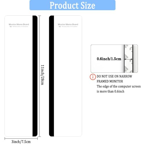 Generic 2 Pack Monitor Memo Boards, Computer Sticky Note Holders, Message Panels for Office Desktop, Easy to Use, Suitable for Office