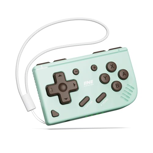 IINE Mini Retro Game Controller, Pocket-Size Wireless Mini Game Controller with Keychain Design, Portable Travel Controller for Mobile & PC Gaming (Mint Chocolate Green) - color: Mint Chocolate Green
