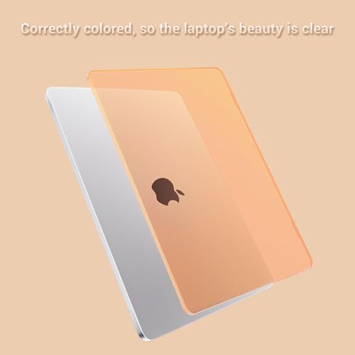 MOSISO Ultra-Thin & Seamlessly Closes Cover Compatible with MacBook Air 13 inch Case M5 M4 M3 M2 2026-2022 A3449 A3240 A3113 A2681, 2 in 1 Kit Anti-Fingerprints Shell for Mac Air 13.6, Cosmic Orange - color: Cosmic Orange