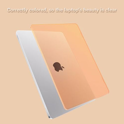 MOSISO Ultra-Thin & Seamlessly Closes Cover Compatible with MacBook Air 13 inch Case M5 M4 M3 M2 2026-2022 A3449 A3240 A3113 A2681, 2 in 1 Kit Anti-Fingerprints Shell for Mac Air 13.6, Cosmic Orange - color: Cosmic Orange