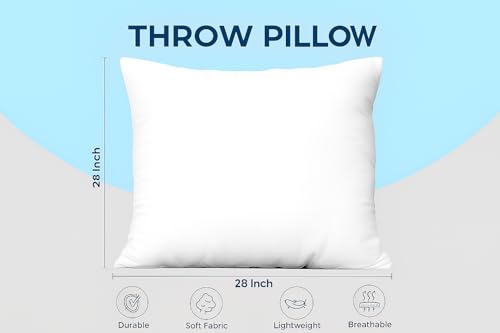 Utopia Bedding Throw Pillows Insert (Pack of 4, White) - 28 x 28 Inches Bed and Couch Pillows - Indoor Decorative Pillow - size: 28x28 Inch
