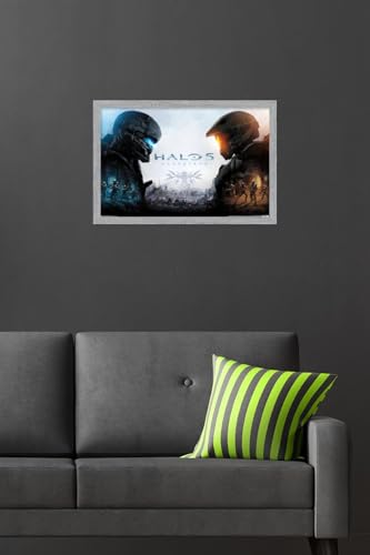 Halo 5 - Key Art Wall Poster, 22.4L" x 14.7W", Gray Framed Version - color: Gray Framed Version, size: 22.4"L x 14.7"W