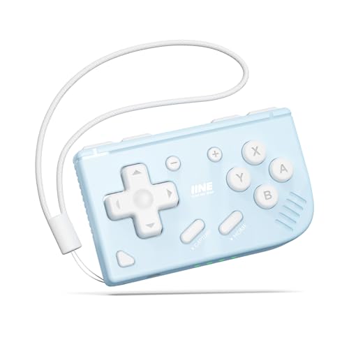 IINE Mini Retro Game Controller, Pocket-Size Wireless Mini Game Controller with Keychain Design, Portable Travel Controller for Mobile & PC Gaming (Baby Blue) - color: Baby Blue