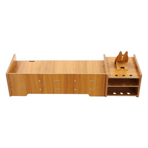 Computer Monitor Stand, Computer Rack with Drawers, Two top Platforms Desk Organizer Monitor Stand with Extra Large Storage Desktop Computer Stand for PC, Laptop, Printer, Screen, TV (02) - size: 02