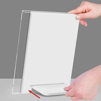 Acrylic Sign Holder A3/A4/A5 Menu Displays L Shape Sign Stand Table Top Sign Stand (Horizontal A5 210×148mm/ 8.27×5.83 inches) - color: Horizontal A5 210×148mm/ 8.27×5.83 inches