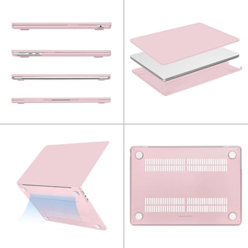 MOSISO Compatible with MacBook Air 13 inch Case M5 2026 M4 2025 M3 M2 2024-2022 A3449 A3240 A3113 A2681, Scratches-Resistant Protective Hard Shell for MacBook Air 13.6 inch Case, Baby Pink - color: Baby Pink