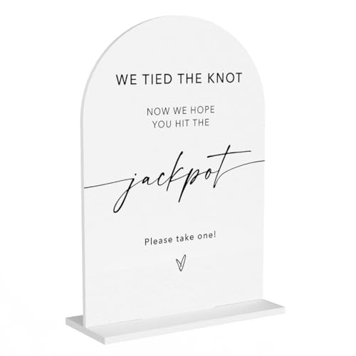 Wedding Lottery Favor Sign Wedding Favor Sign Ticket Favors Engagement Bridal Shower Decor for Ceremony Party Reception Table Decor 5 x7 Inch - color: Jackpot