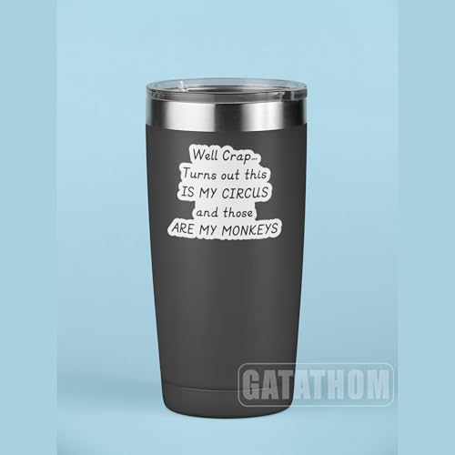 (3Pcs) Well Crap Turns Out This is My Circus and These are My Monkeys Sticker Funny Sarcastic Mom Stickers for Mommy Mama Mothers Day Waterproof Vinyl Decal for Water Bottle Laptop Phone, 3" x 2.2" - color: Well Crap... Turns Out This is My Circus and Tho