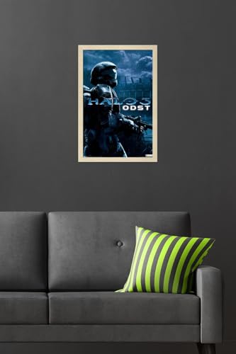 Halo: ODST - Key Art Wall Poster, 22.4L" x 14.7W", Blonde Framed Version - color: Blonde Framed Version, size: 22.4"L x 14.7"W