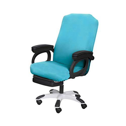 SARAFLORA Office Chair Cover- Large, Teal- Removable Computer Chair Cover for Office Chair with Zipper for Universal Rotating Chair Desk Chair Cover High Back Chair Seat Washable Protector for Pets - color: Teal, size: Large | 1PCS