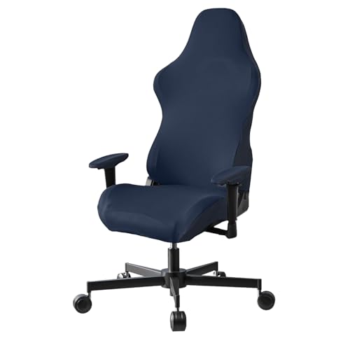 Stretch Gaming Chair Cover, Soft and Comfortable, Dust Protection, Modern Design, for Office Computer Racing Seat(Dark Blue) - color: Dark Blue