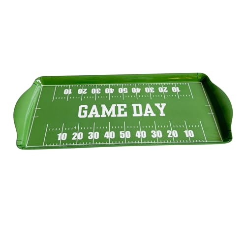 Sprinkles & Confetti Green Game Day Melamine Serving Tray with Handles - BPA-Free, Reusable Platter for Tailgates, Birthdays, Sports Parties - Durable for Charcuterie, Snacks, Wings - color: Green - Game Day