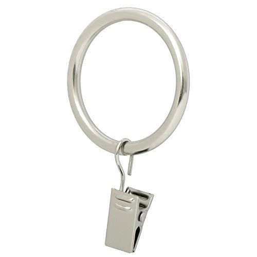 Ivilon Drapery Curtain Clip Rings - Clips Ring for Curtain Panels 1.7", Set of 14 - Brushed Nickel - color: Brushed Nickel, size: Set of 14 (1.7")