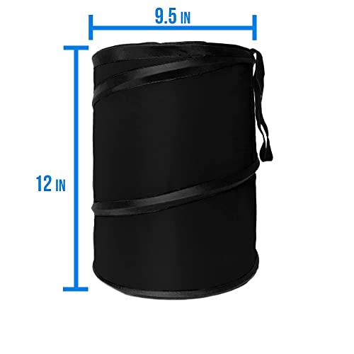 FH Group Automotive Waterproof Portable Collapsible Large Trash Can Garbage Container fits Most Cars,‎Polyethylene,SUVs, and Trucks Black - color: Black, style: Large
