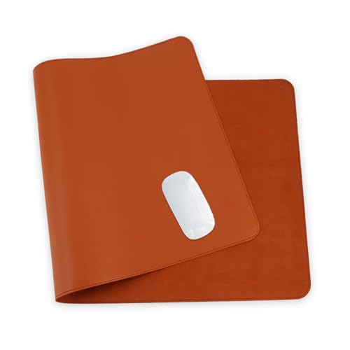 24 x 12 Inches Leather Desk Pad Protector, Non-Slip PU Leather Desk Mat, Laptop Desk Pad, Perfect for Office & Home Use (light brown) - color: Light Brown