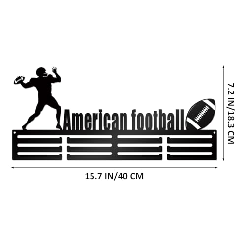 Resama Medal Hanger Holder Display Wall Rack Frame Shelf-Medal Hanger Awards Ribbon Soccer,Gymnastics,Holder Display Rack for 60 Medals - color: American FootBall