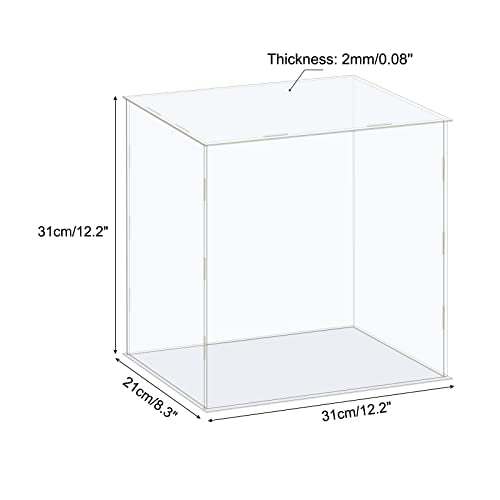 MECCANIXITY Acrylic Display Case Box Clear Dustproof Protection Showcase 12.2x8.3x12.2 Inch for Collectibles Display - size: 12.2x8.3x12.2 Inch