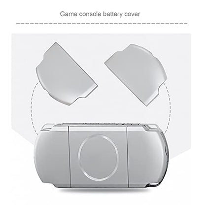 SING F LTD 2PCS Replacement Battery Door Covers Cases Protectors Compatible with Sony PSP 2000 2003 2004 3000 3003 3004 Silver Plastic Console Accessories - color: Silver