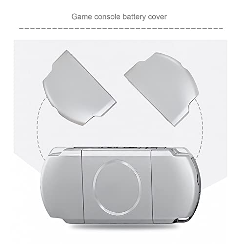 SING F LTD 2PCS Replacement Battery Door Covers Cases Protectors Compatible with Sony PSP 2000 2003 2004 3000 3003 3004 Silver Plastic Console Accessories - color: Silver