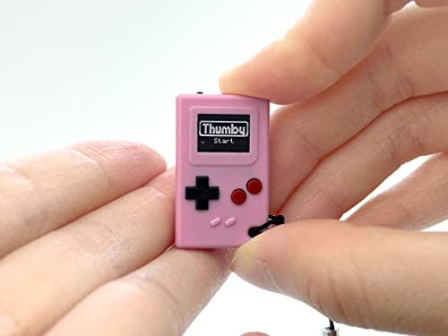 TinyCircuits | Thumby Programmable Game Console Keychain – Retro Gaming Fun Mini-Console, STEM Learning, USB Rechargeable, 5 Preloaded Games (Pink - style: Pink