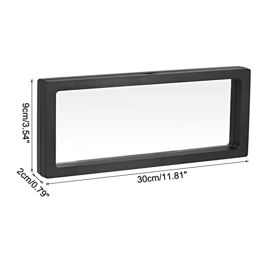 MECCANIXITY Floating Frame Display Holder Stand 3D Jewelry Display Box 11.81 x 3.54 x 0.79 inch Black for Ring Necklace Bracelet Earring Pack of 2 - color: Black, size: 11.81 x 3.54 x 0.79 inch