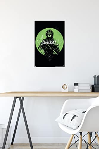 Trends International Call of Duty: Modern Warfare 2 - Ghost Emblem Wall Poster, 14.725" x 22.375", Premium Poster & Mount Bundle - color: Premium Poster & Mount Bundle, size: 22.4"L x 14.7"W