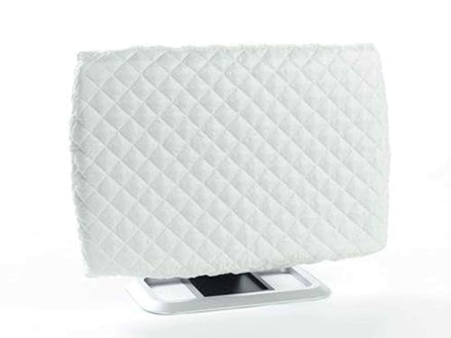 Covermates Quilted Monitor Cover for Computer Screens – Padded Dust Cover for Desktop Monitor, Washable Diamond Polyester Screen Protector with Elastic Hem, 17W x 2.5D x 13H, Cream