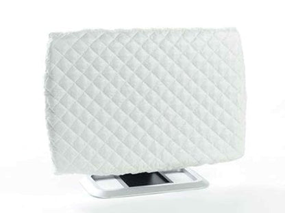 Covermates Quilted Monitor Cover for Computer Screens – Padded Dust Cover for Desktop Monitor, Washable Diamond Polyester Screen Protector with Elastic Hem, 17W x 2.5D x 13H, Cream