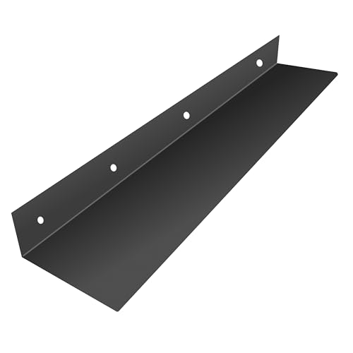 SIMOND STORE Linear Floating Shelf (24" X 8" X 2.5") Steel Industrial Heavy | Black (24" X 8" X 2.5") Floating Shelf for Heavy Duty Wall Mounted TV Console Shelf use with decor, router, cable box storage - size: 24-inch X 8-inch Powder Coated Black