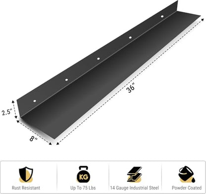 SIMOND STORE Floating Shelf for Under TV – Floating TV Stand wall Mounted | Floating TV Stand wall Mounted – wall Mount Floating Shelf TV Console for DVD Players, TV Accessories & Game Consoles – Black - size: 36-inch X 8-inch Powder Coated Black-V2