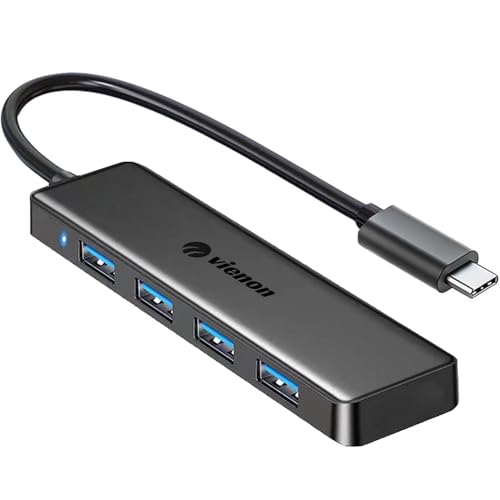 VIENON USB C Hub with 4 USB 3.0 Femal Ports, USB C Splitter USB Extender for C Port Laptop, iMac Pro, MacBook, iPad Pro, Dell, Acer, HP, ASUS, Printer, Camera,Keyborad, Mouse etc - size: 1FT, style: USB-C Hub