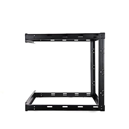 AEONS 8U 2-Post Wall Mount Open Frame 19-Inch IT Network Server A/V Equipment Rack 18” Depth 12-24 Threaded 150lbs Weight Capacity, Black - style: 8U-2Post