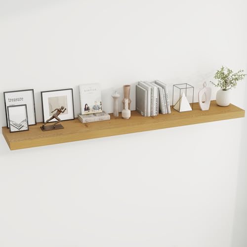 Dreamland 72 Inches Floating Shelves for Wall, 9.8" Deep Long Floating Shelves Set of 1, Large Display & Storage Shelf, Wall Shelf for Bathroom Bedroom Living Room Kitchen Office, Oak - color: Oak, size: 72"W x 10"D, Set of 1