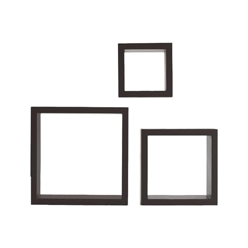 MELANNCO Floating Wall Square Cube Shelves for Bedroom, Living Room, Bathroom, Kitchen - Wood Espresso (Pack of 12) - color: Espresso, size: Set of 12