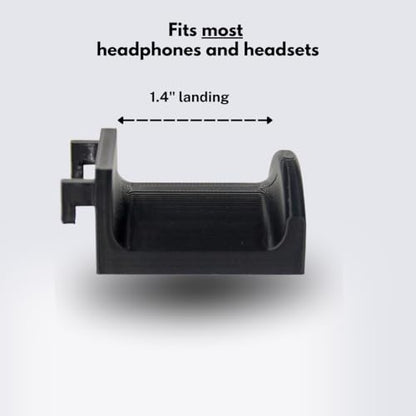 Headphone Holder Compatible with IKEA SKADIS Pegboard Headset Hanger Hook - color: Black