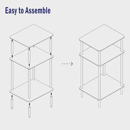 Tempered Glass Side Tables Set of 2 Acrylic End Table with 3 Storage Shelve transparent Bedside simplicity clear 3-Tier Nightstands small Spaces Office Bedroom Living Room Study Transparent ET-008TR3T - color: Transparent, size: 3 tier High