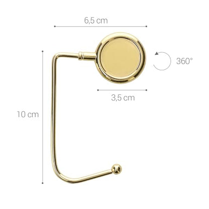kwmobile Purse Hook for Table - Set of 2 Purse Holder - Handbag Hanger - Portable Bag Holder - Bag Hooks for Desk - Table Hook Gold/Black - color: gold / black
