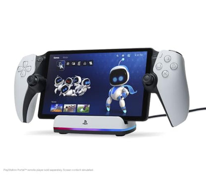 PowerA Charging Station for PlayStation Portal™ Remote Player with Lumectra™, RGB Lighting, USB Powered, Magnetic Charger, Charge and Display, Weighted Base, Officially Licensed