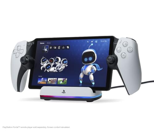 PowerA Charging Station for PlayStation Portal™ Remote Player with Lumectra™, RGB Lighting, USB Powered, Magnetic Charger, Charge and Display, Weighted Base, Officially Licensed