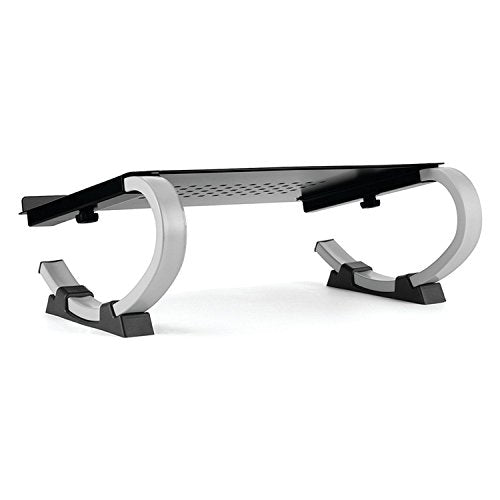 Allsop Redmond Adjustable Laptop Stand, Vented Curved Sturdy Metal Ergonomic Riser, Black (ASP30498) - style: Laptop Stand