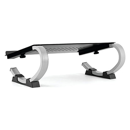 Allsop Redmond Adjustable Laptop Stand, Vented Curved Sturdy Metal Ergonomic Riser, Black (ASP30498) - style: Laptop Stand
