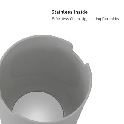 EKO Mini Desk Trash Can with Swing-Top Lid 0.4 Gallon Small Table Round Wastebasket for Office, Home, Car (Grey) - color: Grey, size: 1.5 Liters