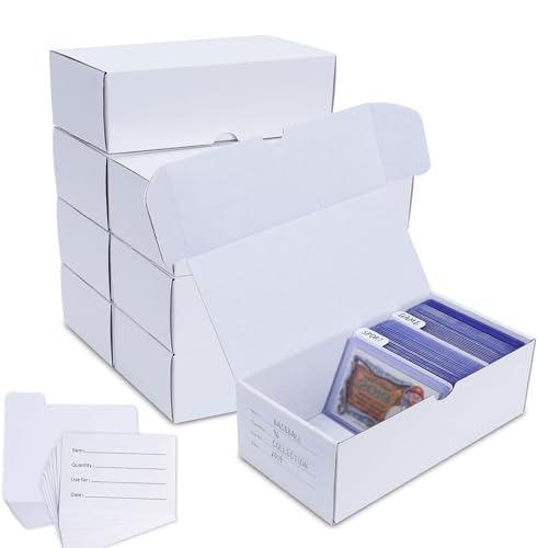 Trading Card Storage Box for toploader, 8-Pack•100 Count Cardboard Top Loaders Storage Box with Dividers & Labels for TCG/Magic/Mtg Organizer and Collection, 7 INCH - size: 8 piece 7in for Toploader