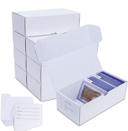Trading Card Storage Box for toploader, 8-Pack•100 Count Cardboard Top Loaders Storage Box with Dividers & Labels for TCG/Magic/Mtg Organizer and Collection, 7 INCH - size: 8 piece 7in for Toploader