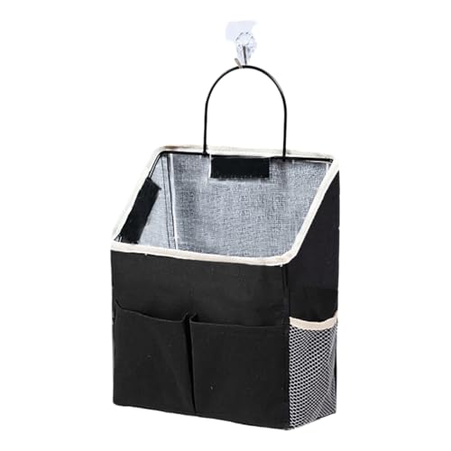 Wall Hanging Storage Bag,Wall Hanging Organizer Bags with Pockets, Wall Organizer Storage for Dormitory Bathroom Bedroom Kitchen(Black 1) - color: Black 1