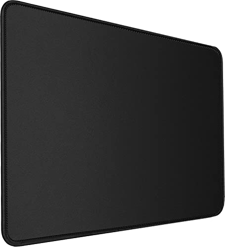 Mouse Pad, Large Gaming Mouse Pad with Double Stitched Edges, 14.9 x 11.7 inches Premium-Textured & Waterproof Mousepad, Nonslip Natural Rubber Base Mouse pad for Laptop,Computer, Office, Black - color: Black, size: Large